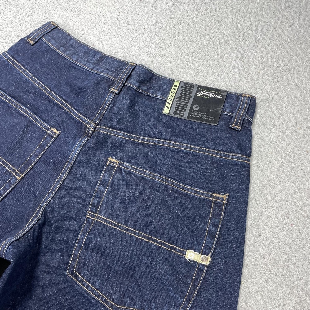 Southpole Custom Fit‎ Jeans Mens 34x33 Blue Relaxed Wide Leg Dark Wash Denim Y2K